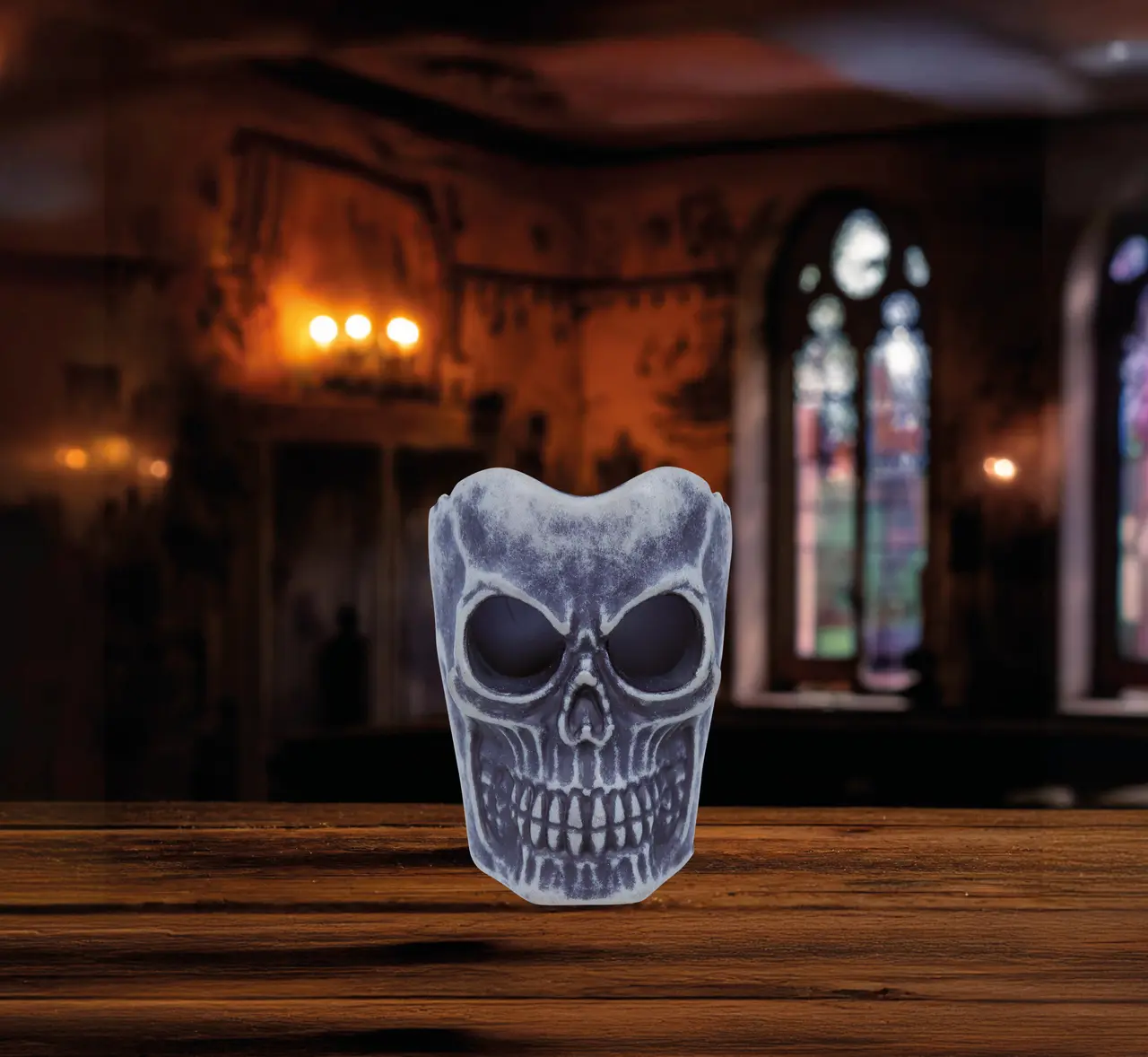 Kranie med LED-lys, 6 cm