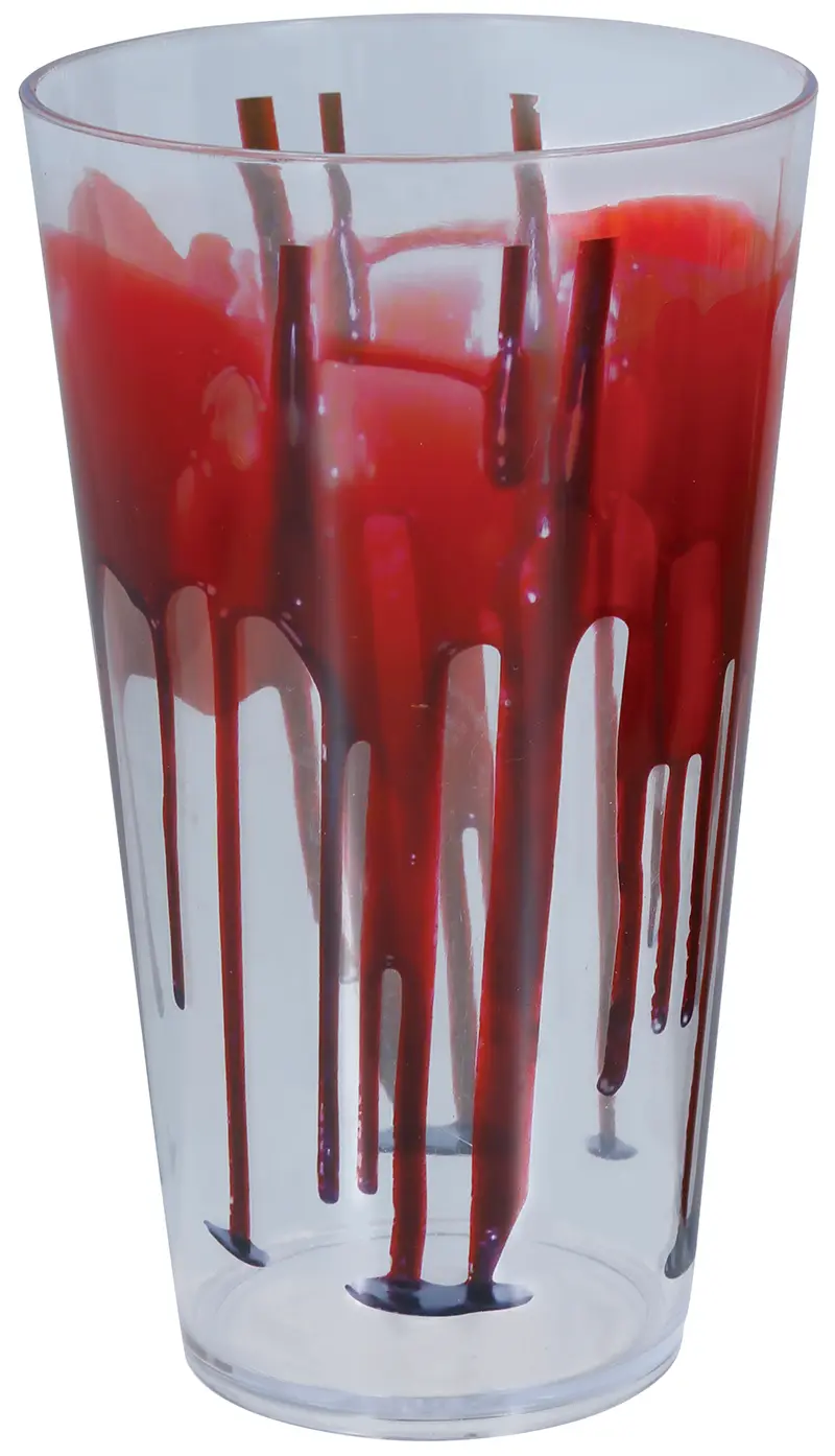Gennemsigtigt glas med blod, 15 cm