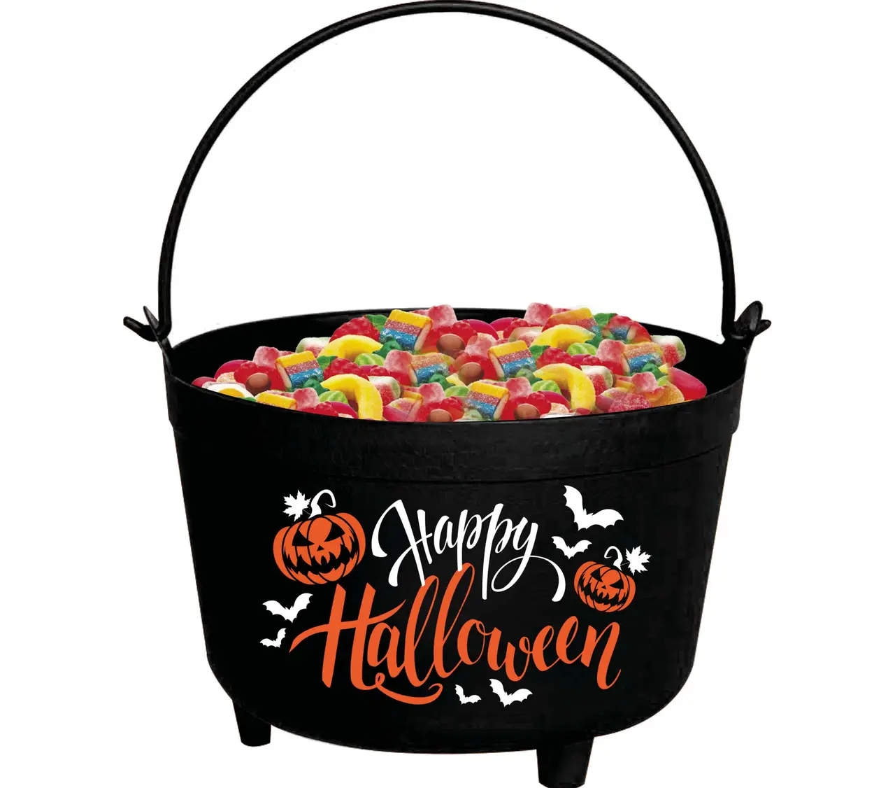 Heksegryde "Happy Halloween", 24 × 23 × 15 cm, sort