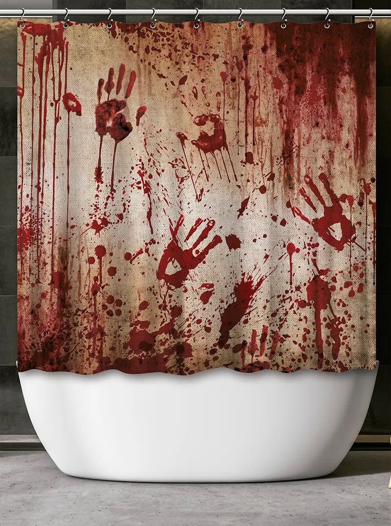 Blodigt badeforhæng, 200 × 180 cm