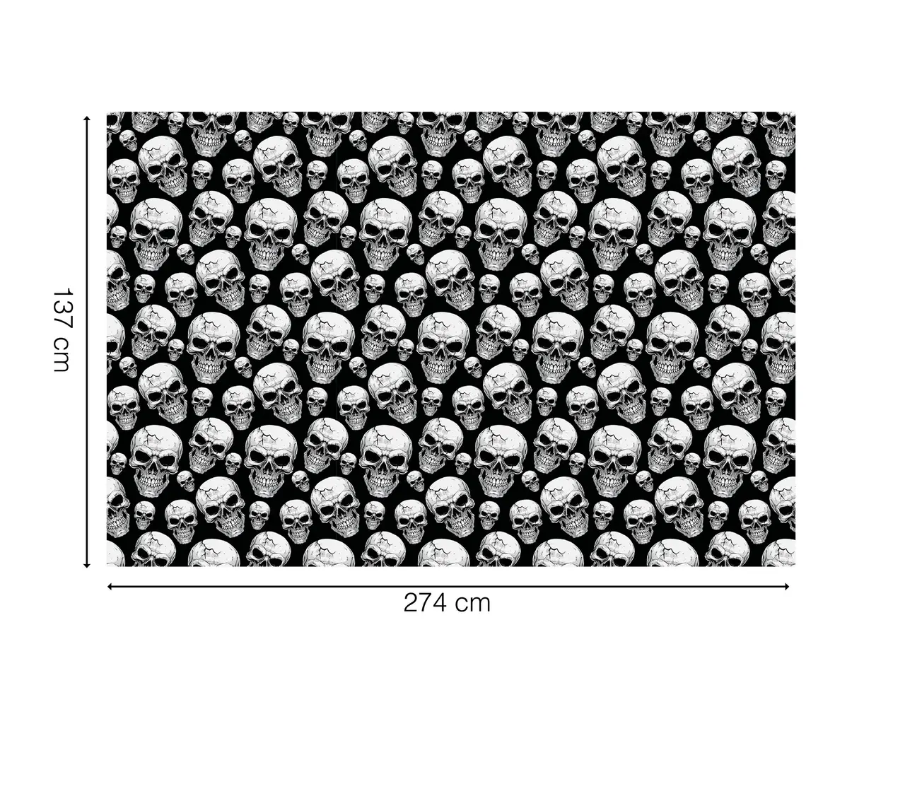 Dug med kranier 137 × 274 cm