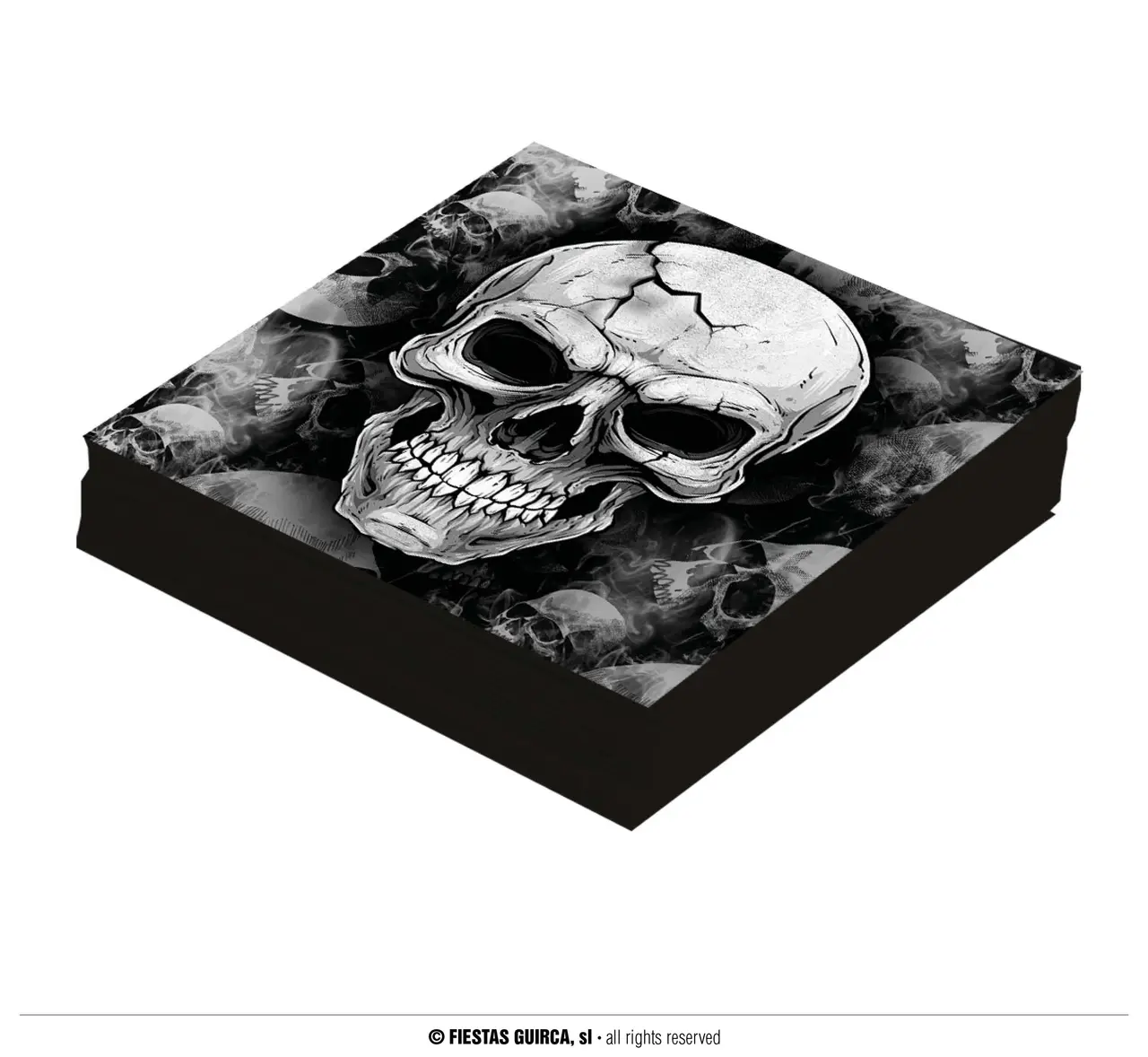 Pose med 20 servietter med kranier, 16 × 16 cm