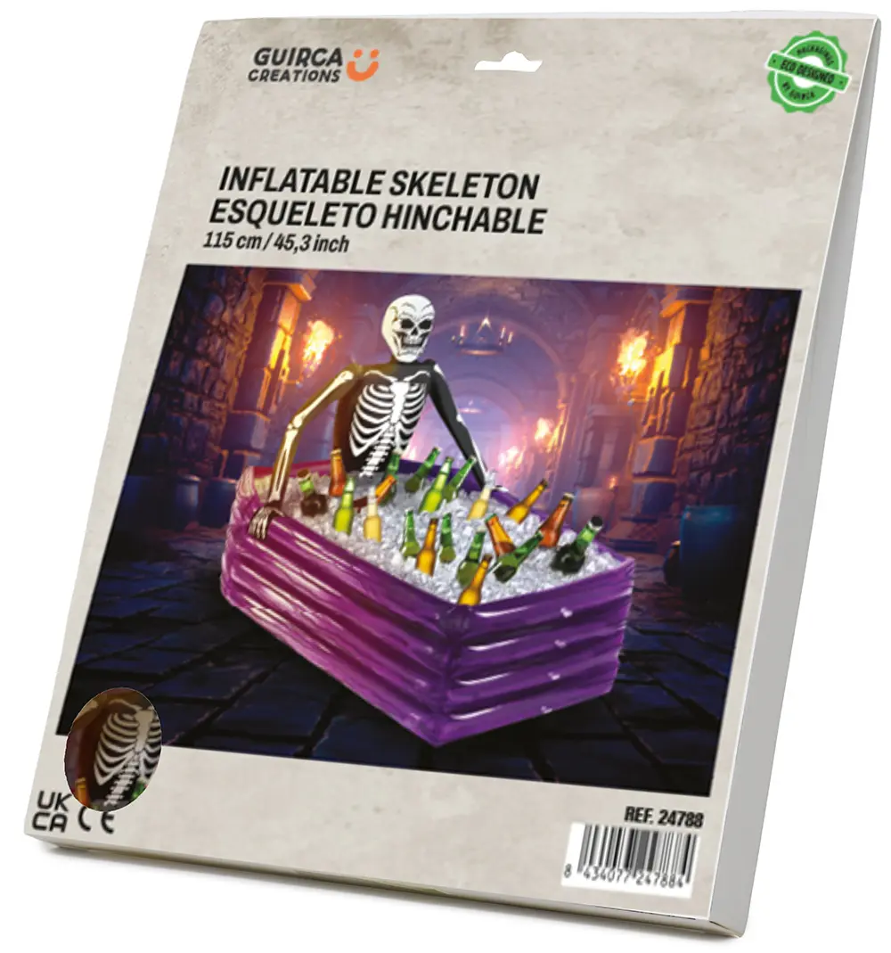 Oppustelig skeletkiste-køler, 100 × 35 cm