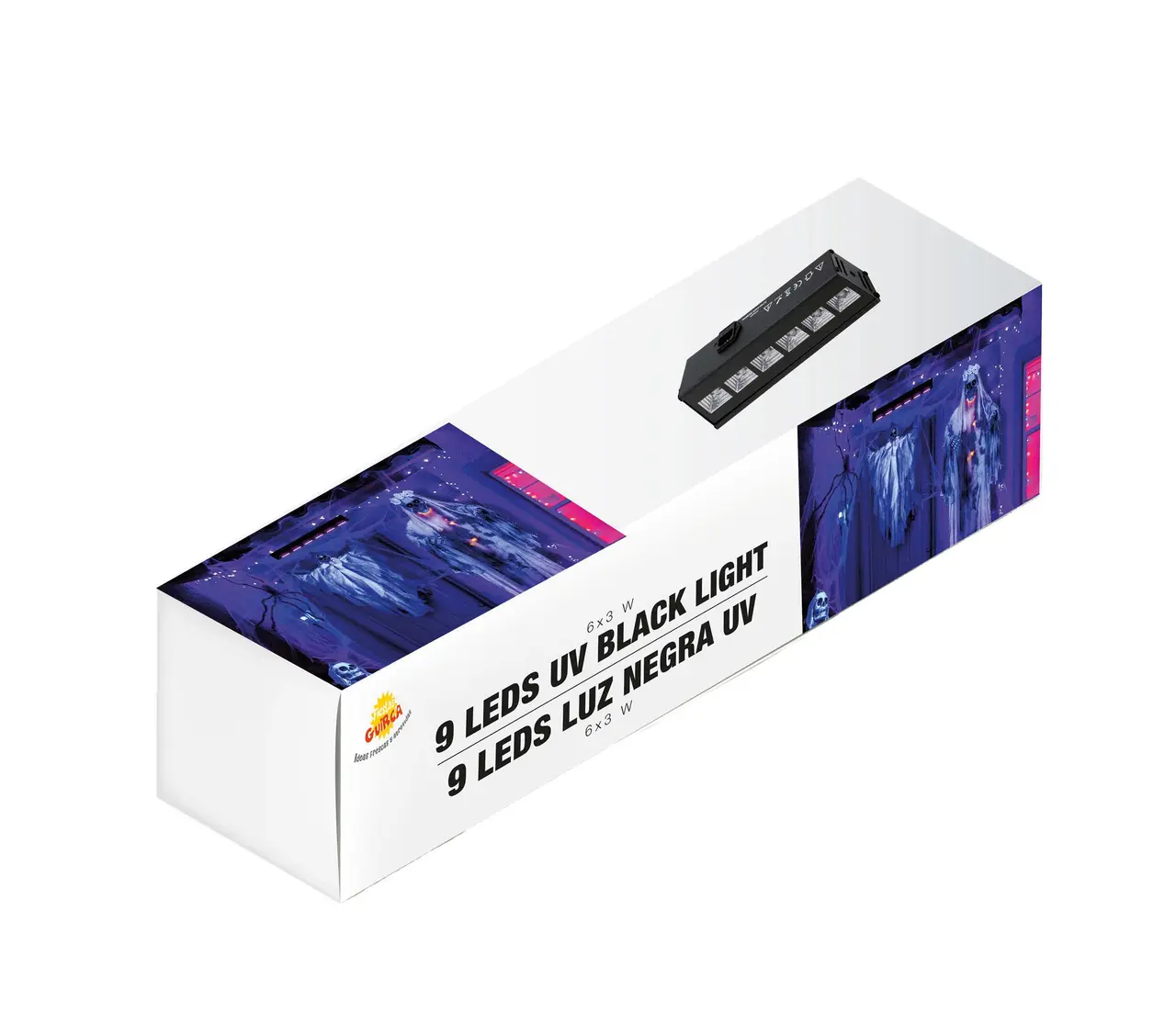 UV-sortlys med 9 LED, 9 × 3 W, til indendørs brug