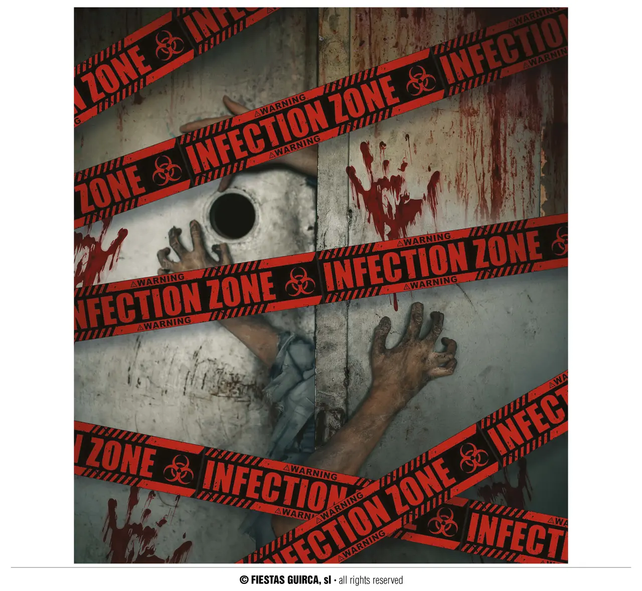 Afspærringsbånd "Infection Zone", 6 m