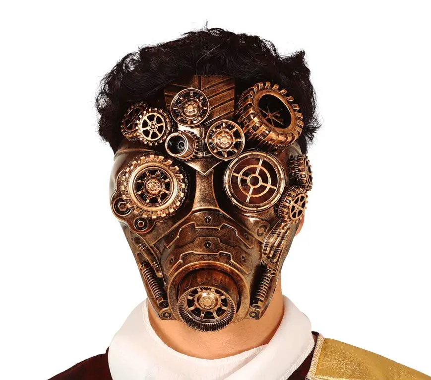 Steampunk-maske i guld