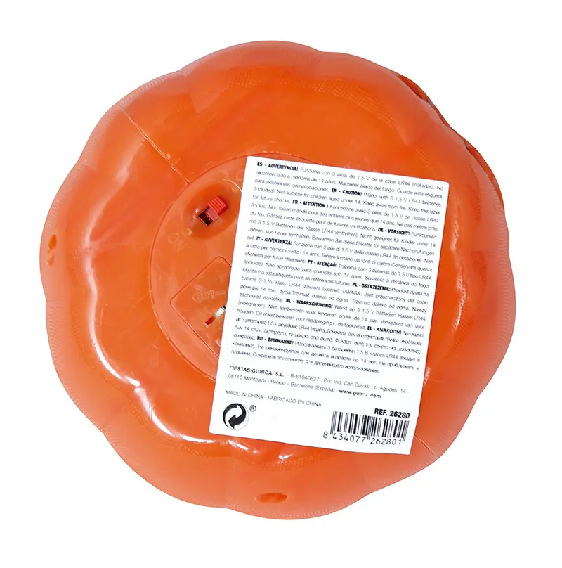 Græskar med lys, plastik, 10 cm