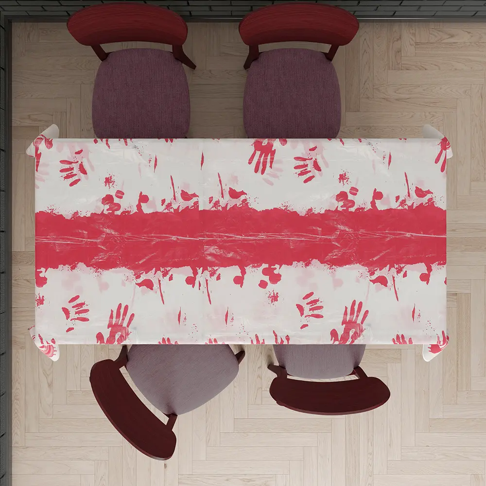 Plastikdug med blod 137 × 277 cm