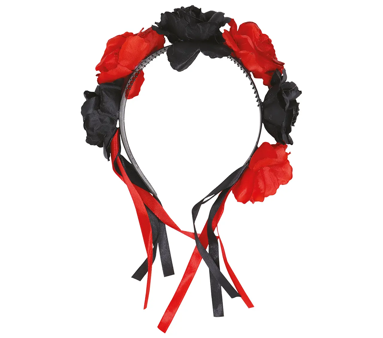 Tiara med røde/sorte blomster