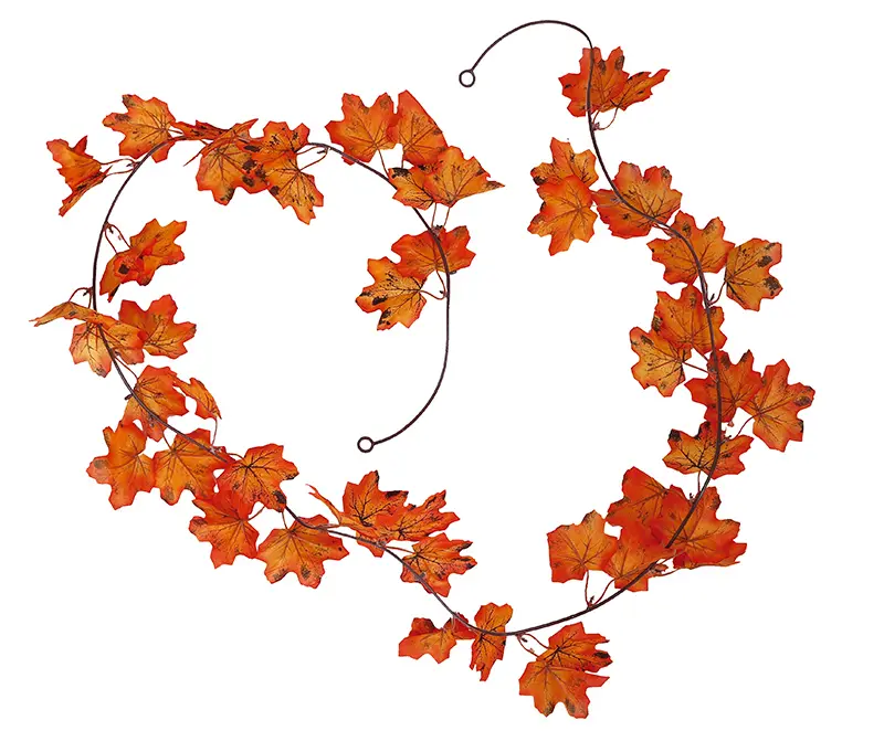 Orange bladguirlande 190 cm