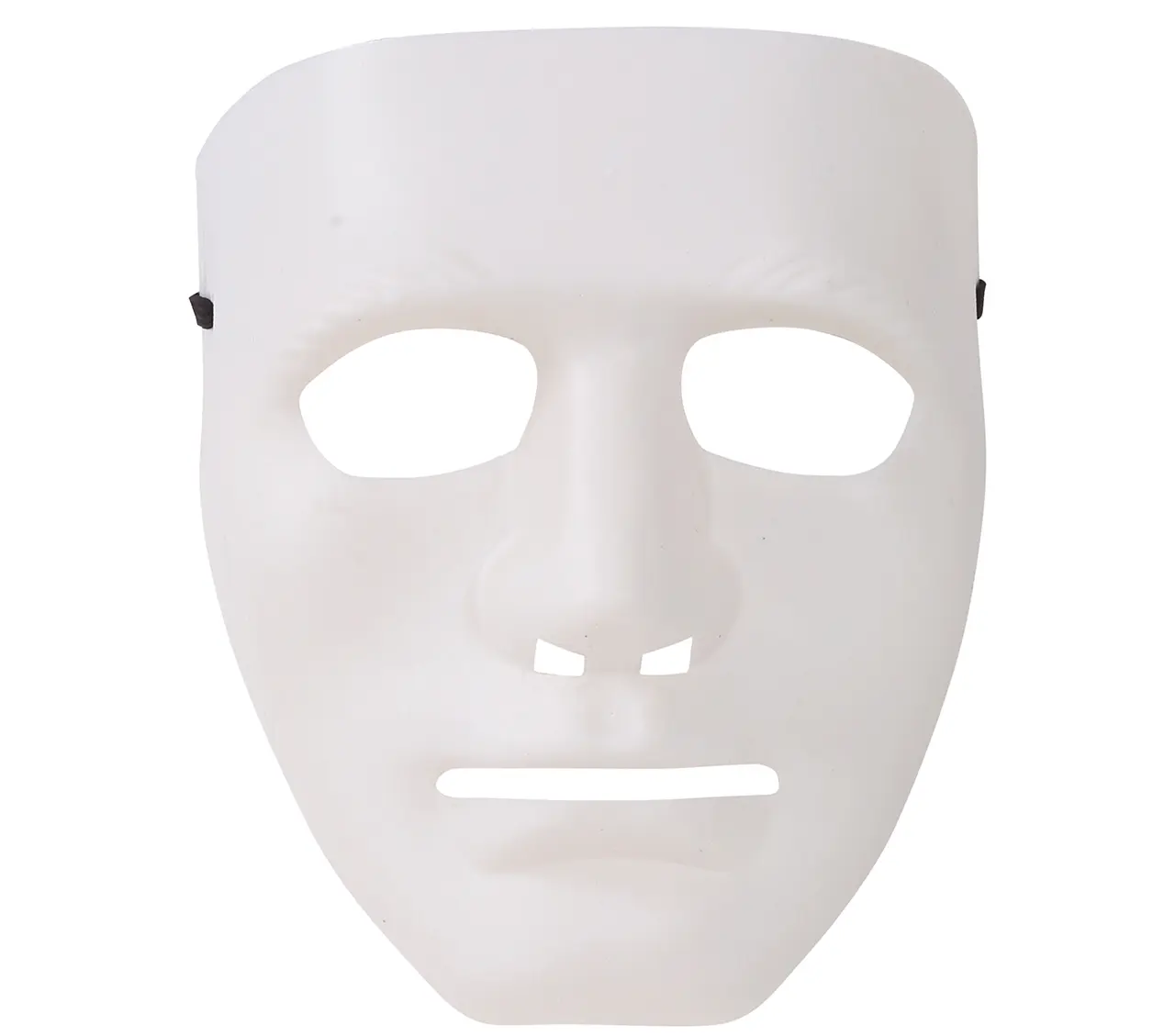 Hvid maske, PVC, ca. 17,6 cm