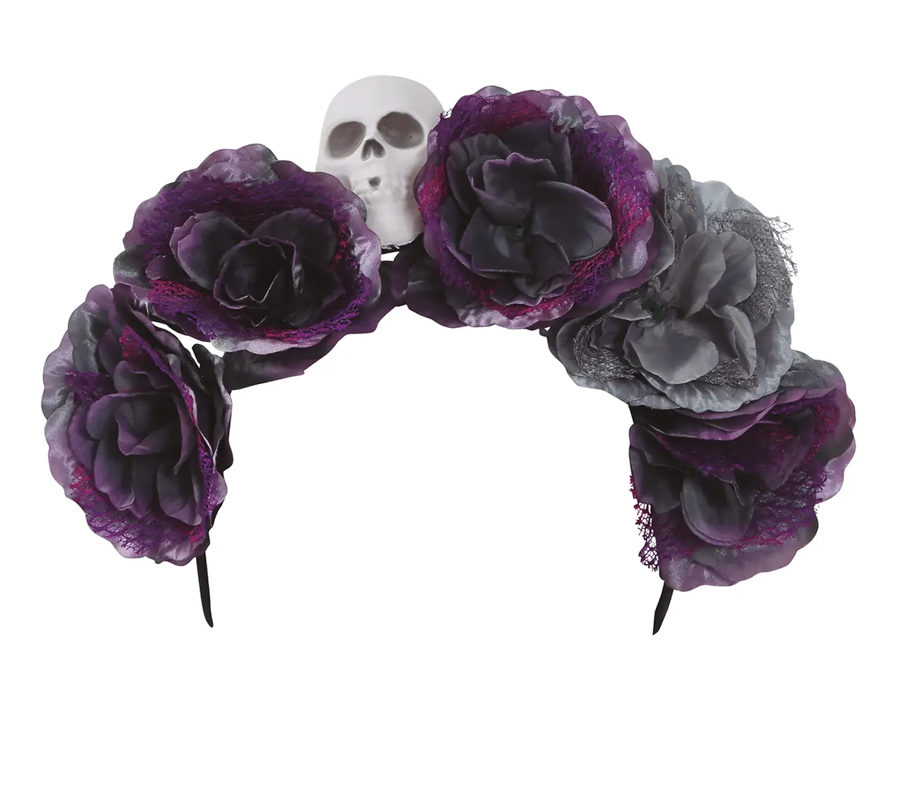 Tiara med grå blomster