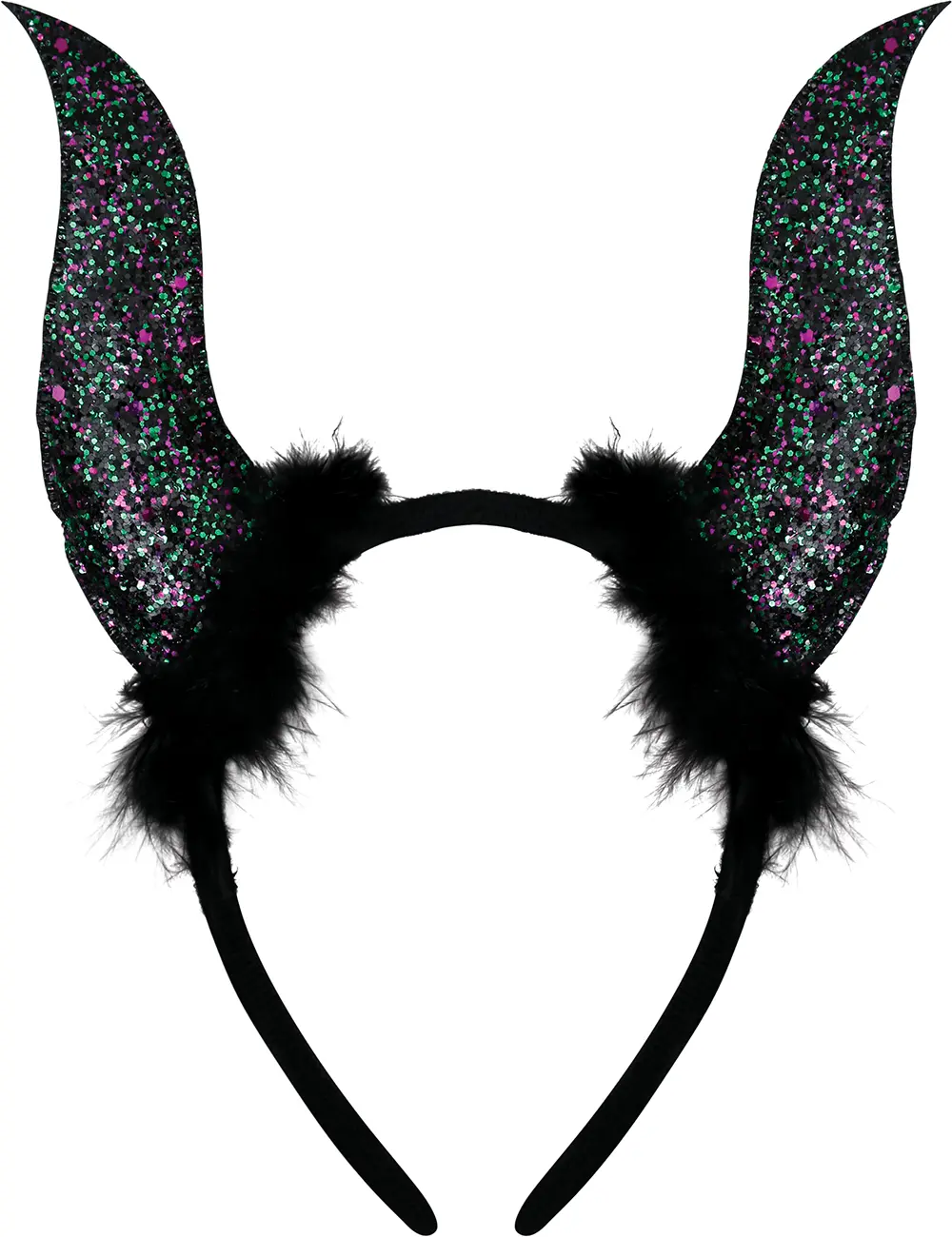 Tiara med sorte glimmerhorn