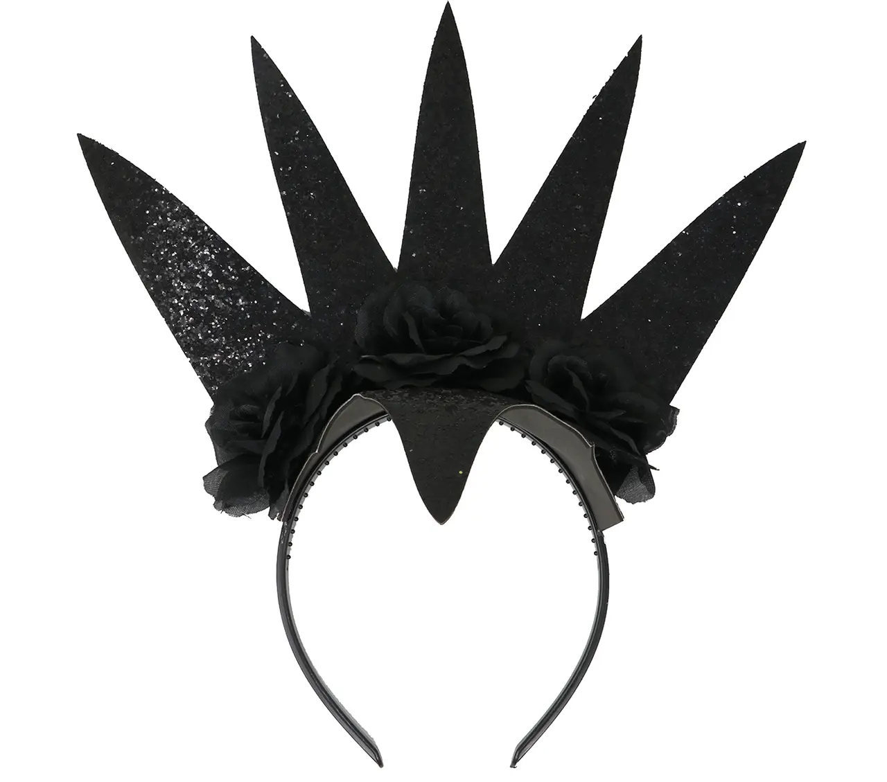 Sort dronningetiara med blomster