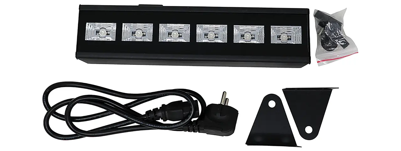UV-sortlys med 6 LED, 6 × 3 W, til indendørs brug