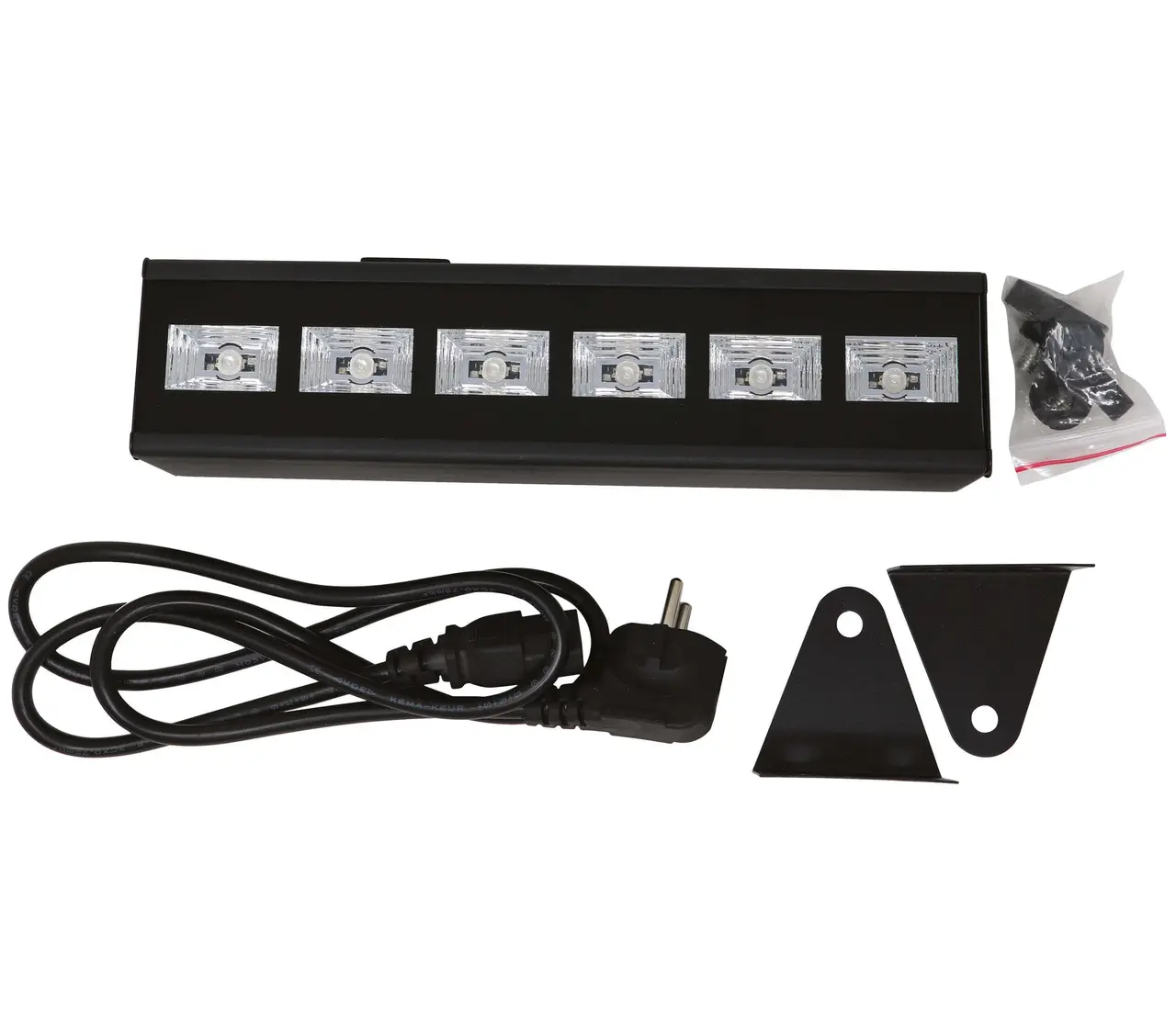UV-sortlys med 6 LED, 6 × 3 W, til indendørs brug