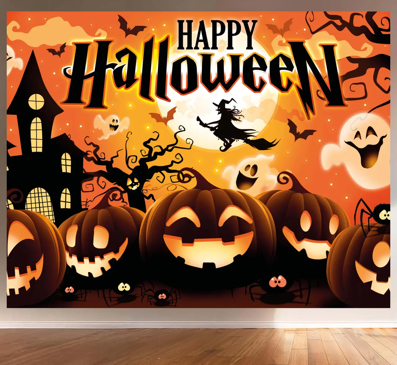 Festbaggrund "Happy Halloween", stof, 220 × 150 cm
