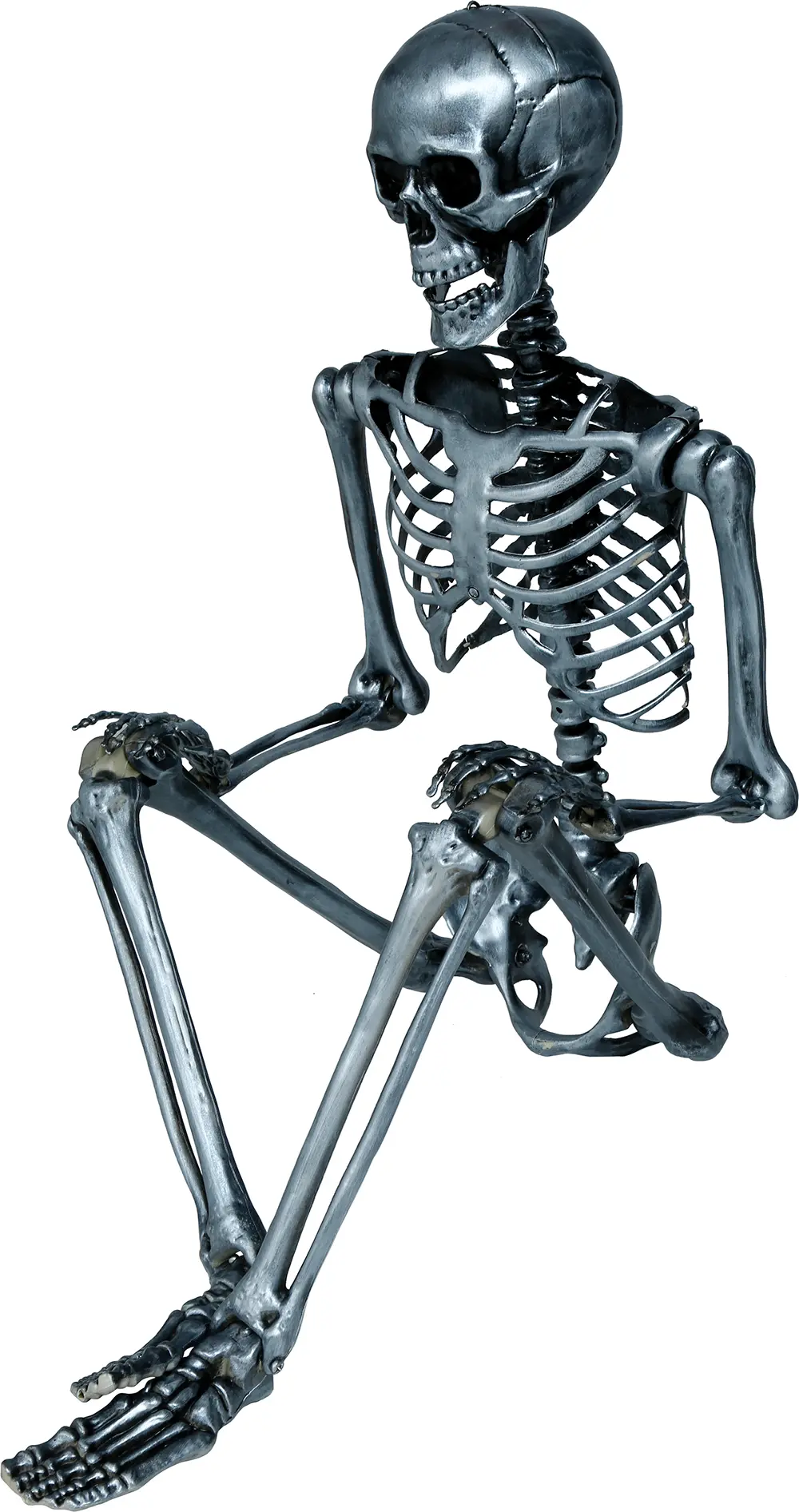 Sølvfarvet skelet 90 cm