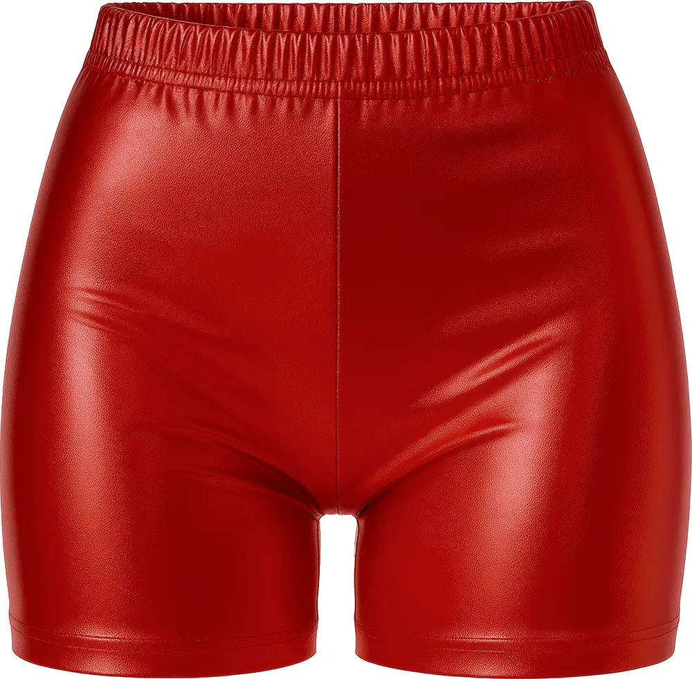 Shorts i metallisk rød til damer