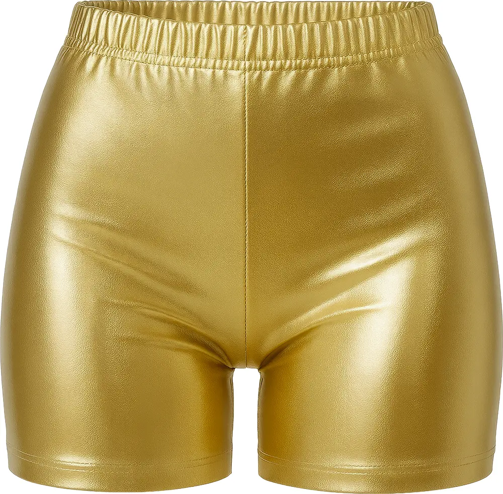 Shorts i metallisk guld til damer