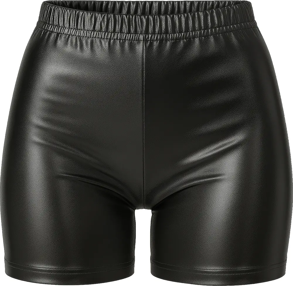 Shorts i metallisk sort til damer