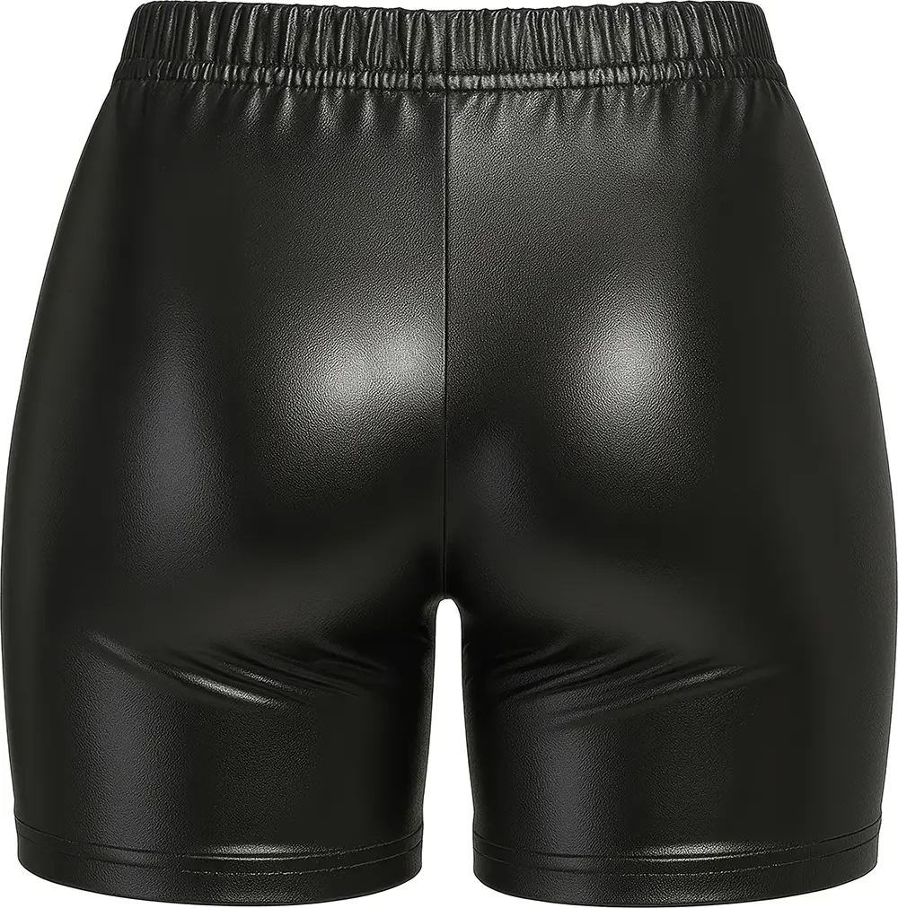 Shorts i metallisk sort til damer