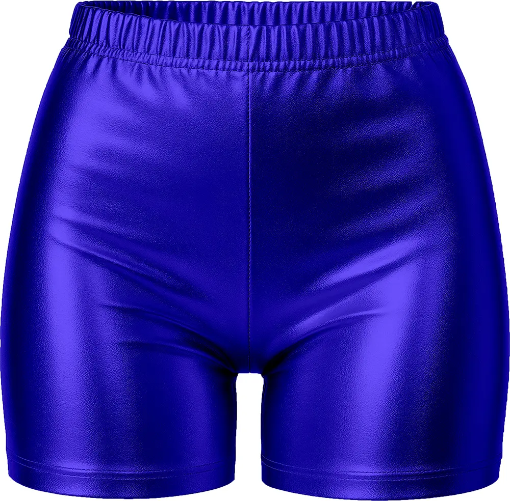 Shorts i metallisk blå til damer