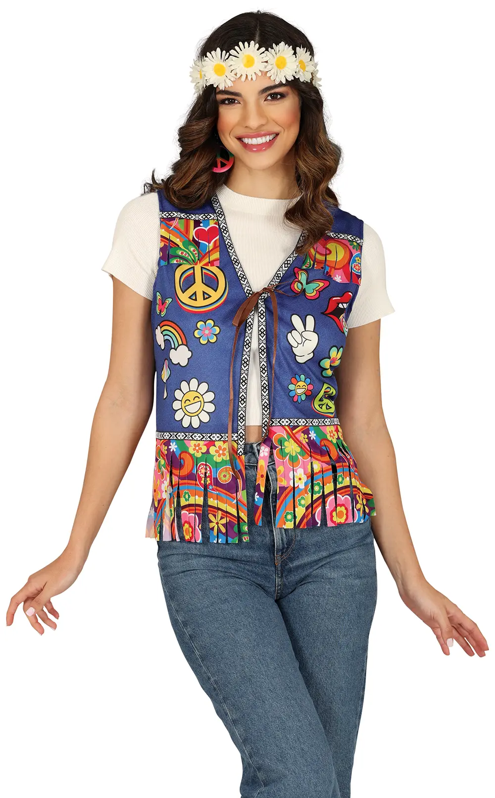 Hippievest Peace & Love, til voksne