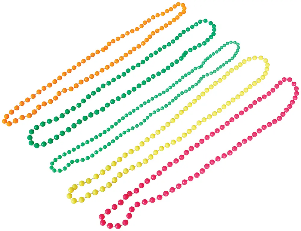 Sæt med 4 halskæder med neonperler, til voksne