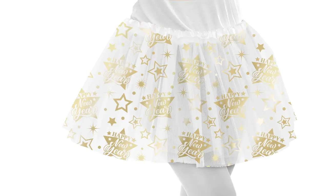 Tutu "Happy New Year", hvid og guld