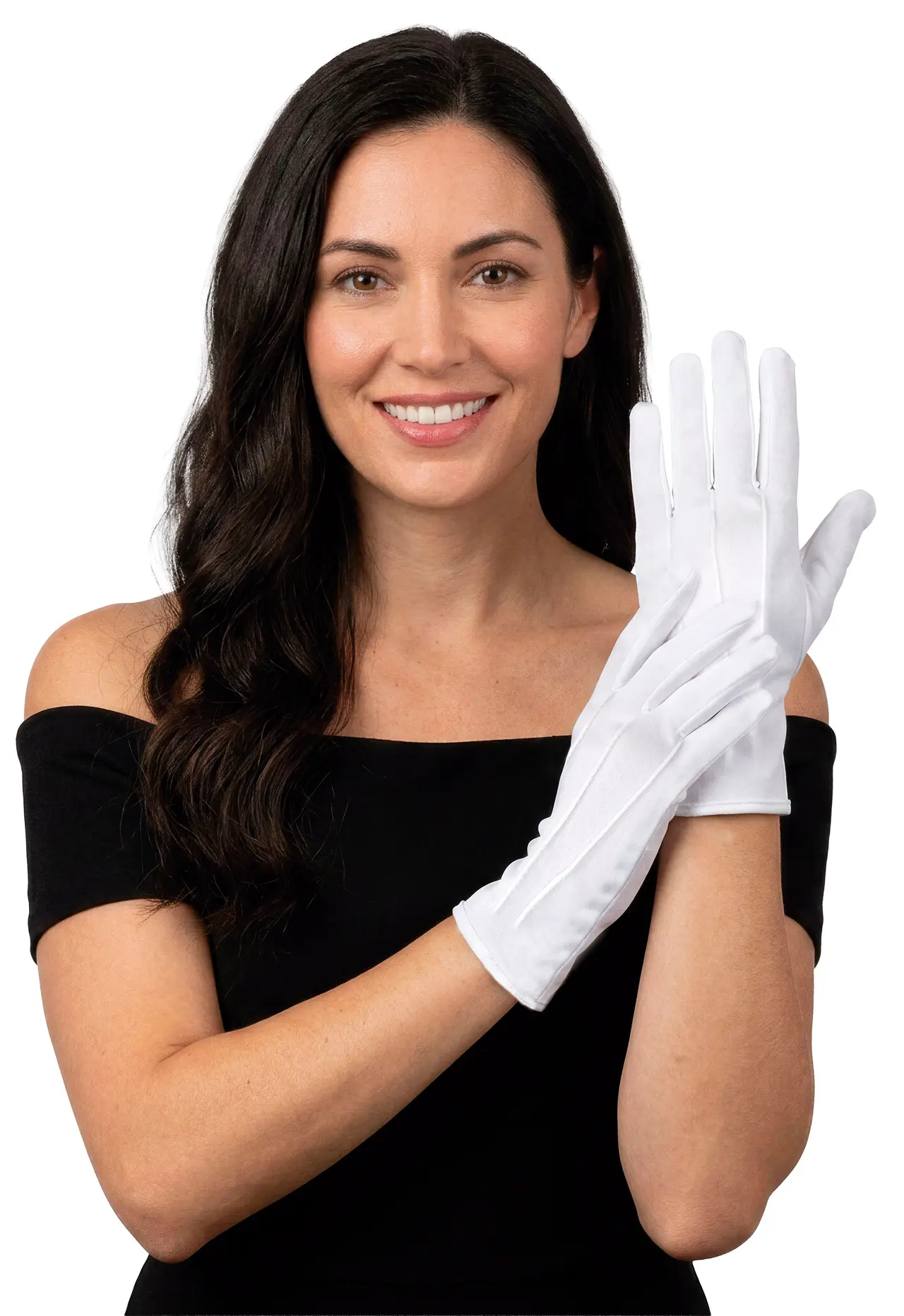 Handsker, 24 cm, hvide, til voksne