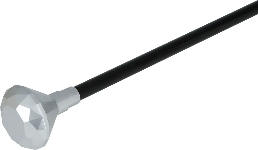 Sølvfarvet stok med diamant, 85 cm