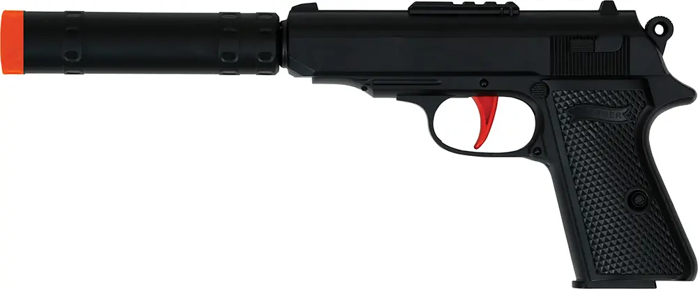 Pistol med lyddæmper, 29 cm