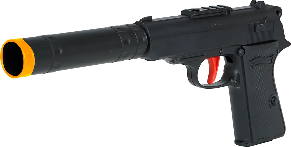 Pistol med lyddæmper, 29 cm
