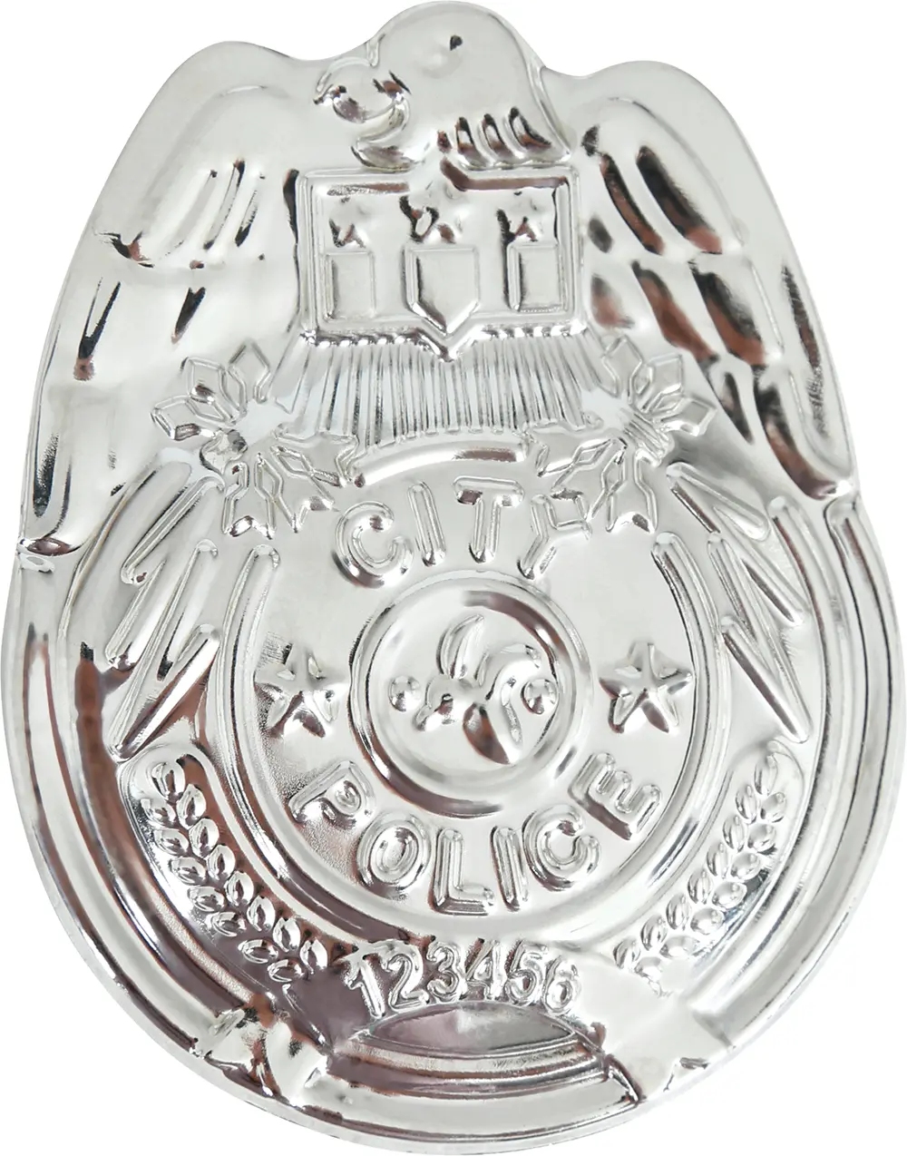 Politiskilt i metal, 7 cm, model 27298