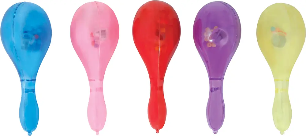 Assorteret maraca med lys, 15 cm