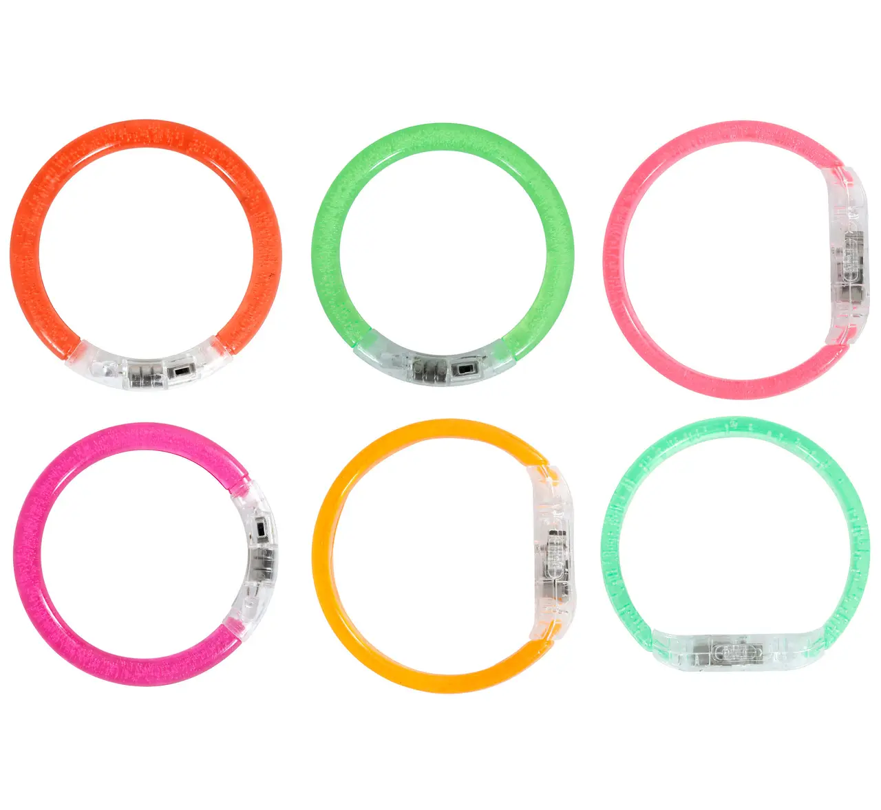 Pose med 4 assorterede LED-armbånd, 8 cm