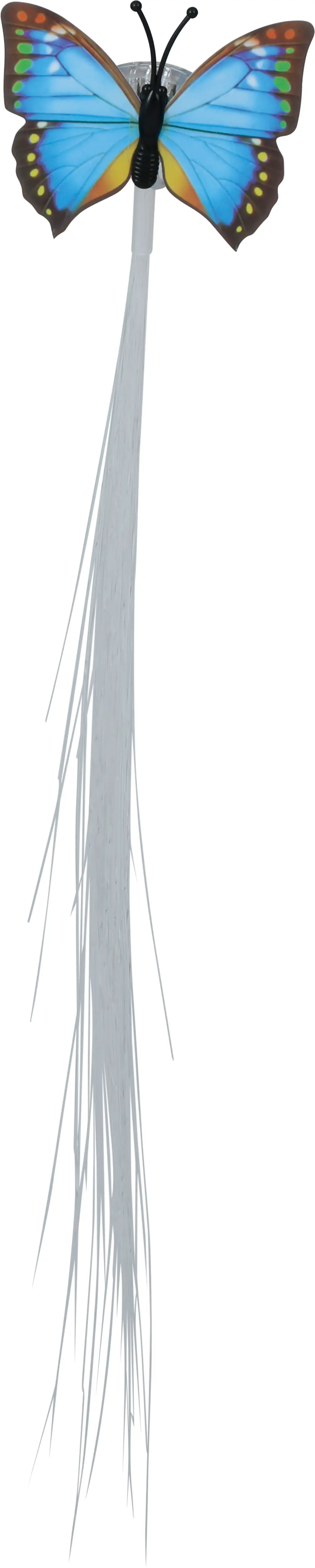 Fiberoptisk hårlok med LED og sommerfugl, 33 cm
