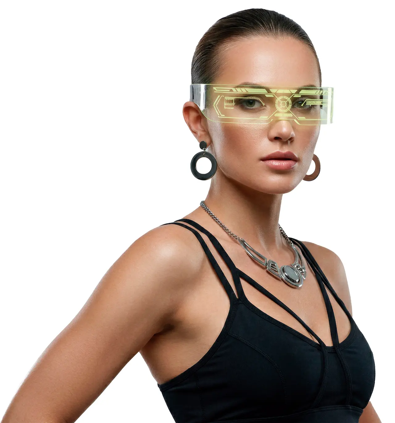 Futuristiske LED-briller, flerfarvede