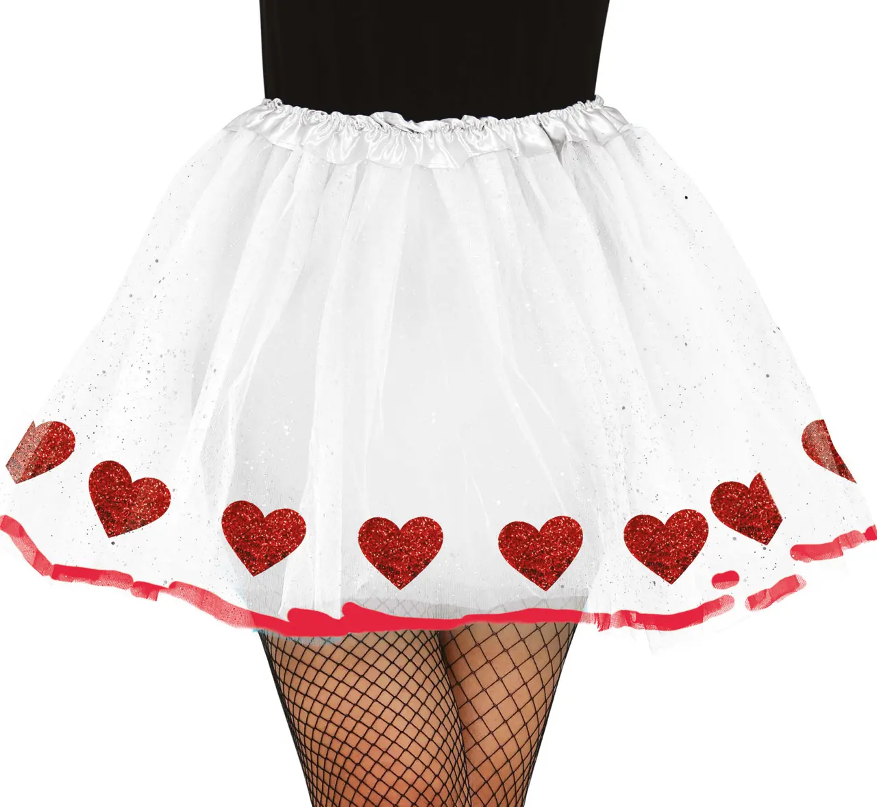 Tutu med hjerter til voksne, 40 cm