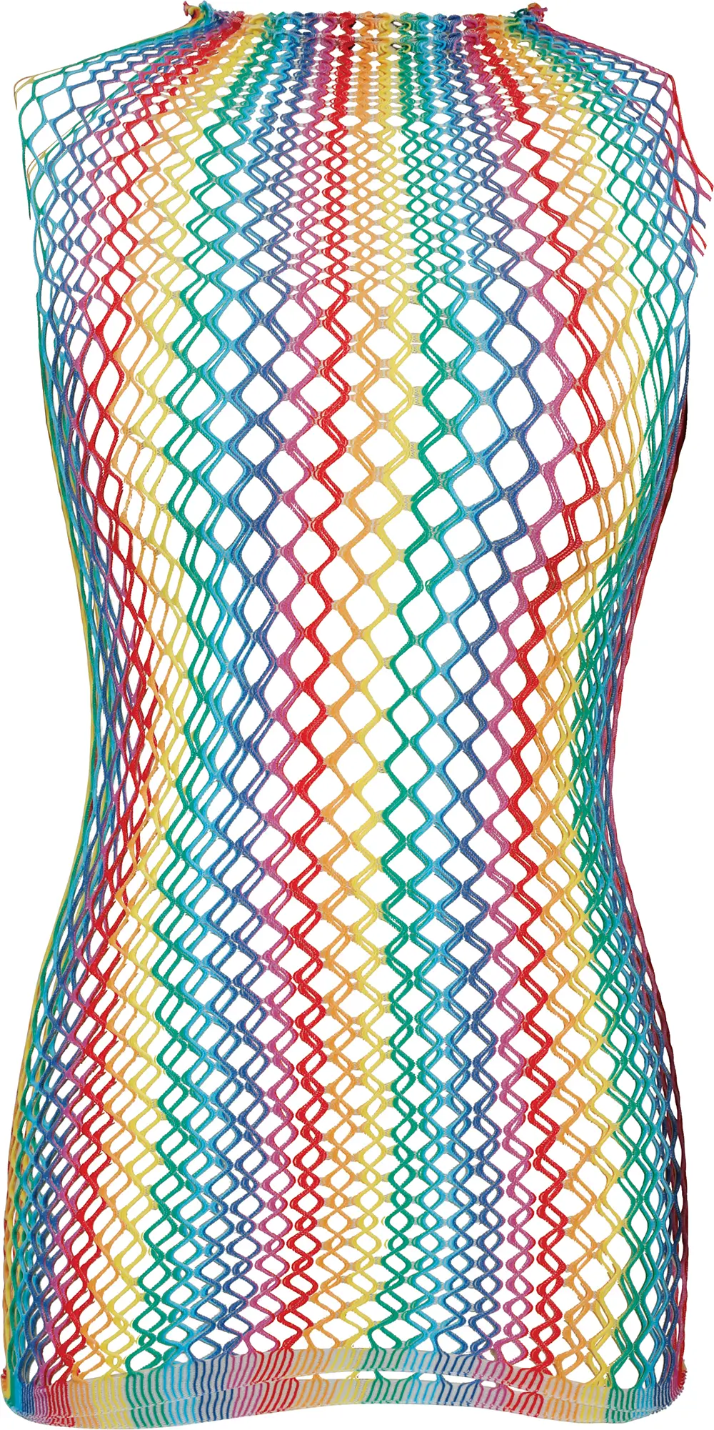 Flerfarvet net-T-shirt til damer