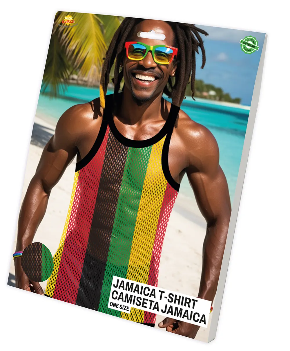 Jamaicansk T-shirt i mesh til herrer