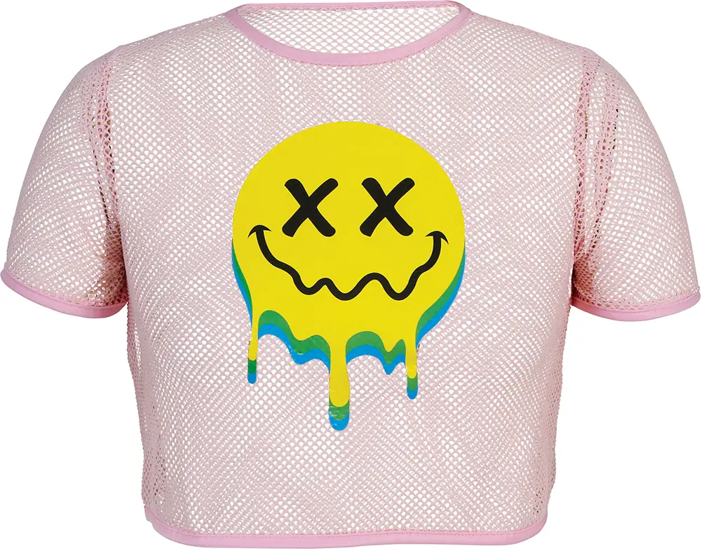 Acid-T-shirt i mesh til damer