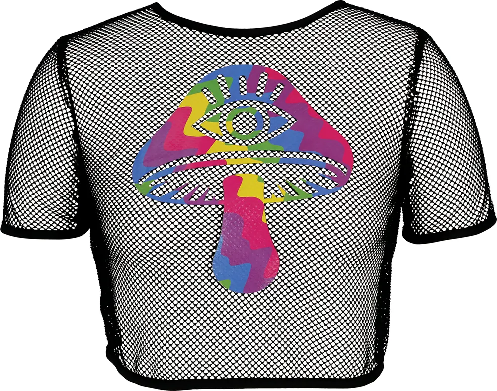 Net-T-shirt med svampe til damer