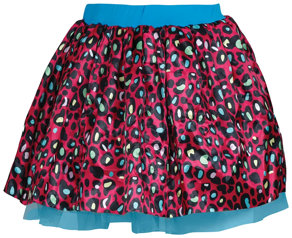 Flerfarvet tutu med leopardmønster, 40 cm, til voksne