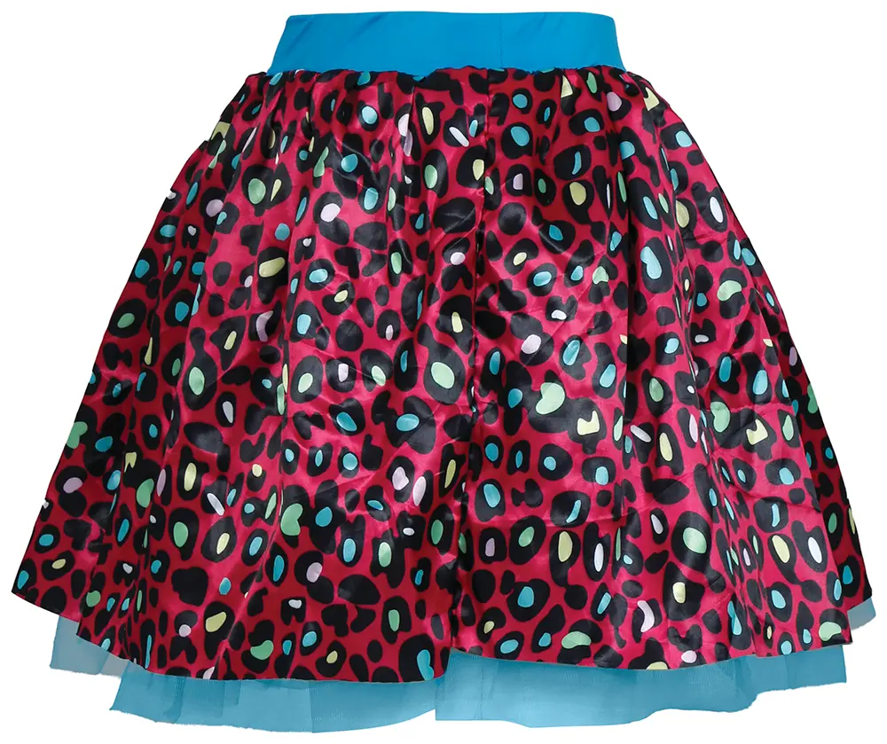 Flerfarvet tutu med leopardmønster, 40 cm, til voksne