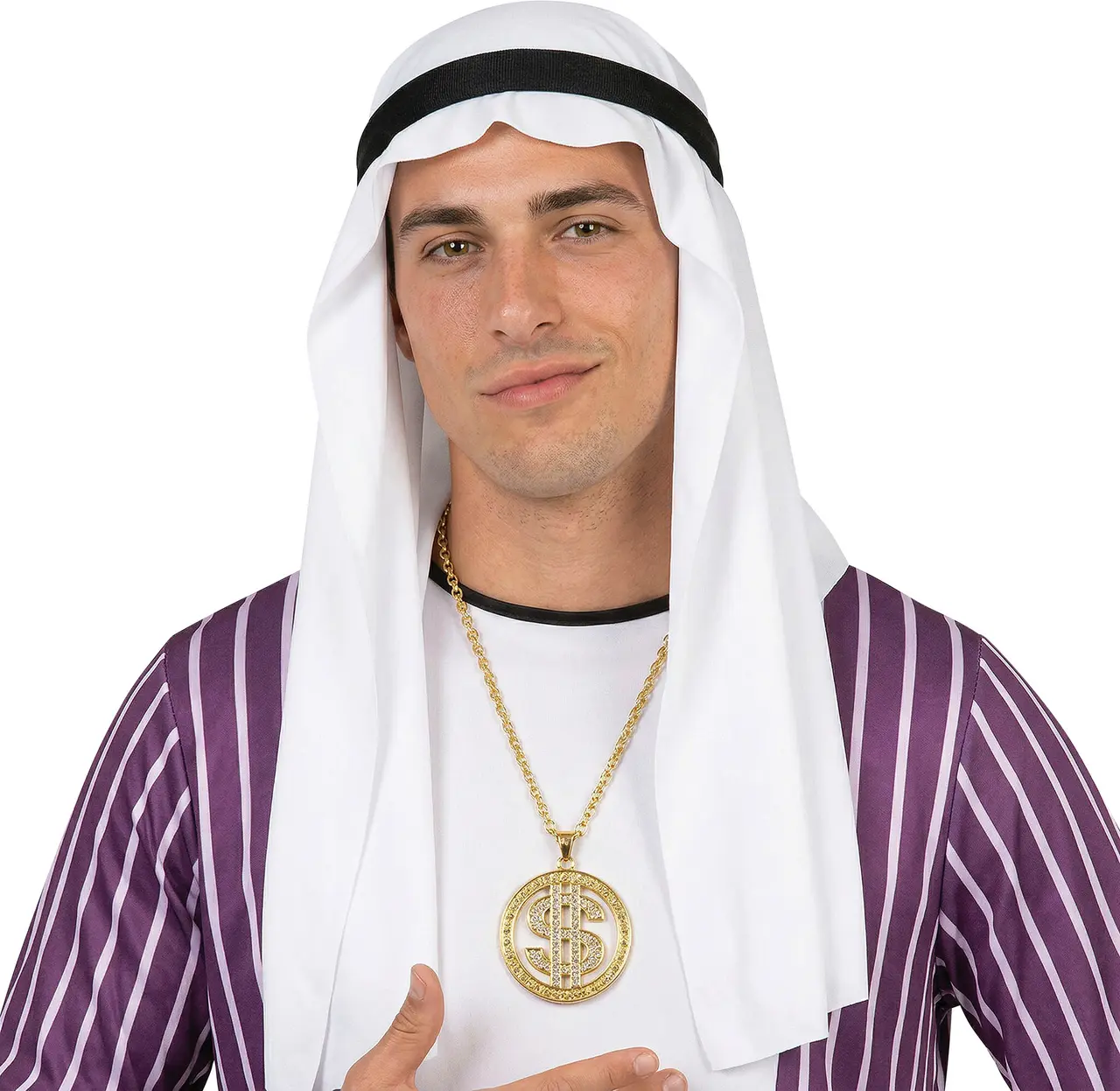 Dollarhalskæde i metal, guld, 5 cm