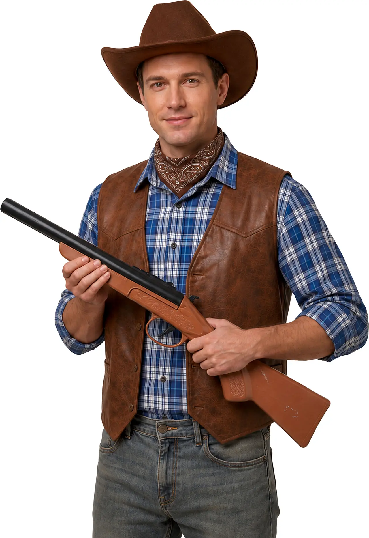 Cowboygevær, 65 cm, brun