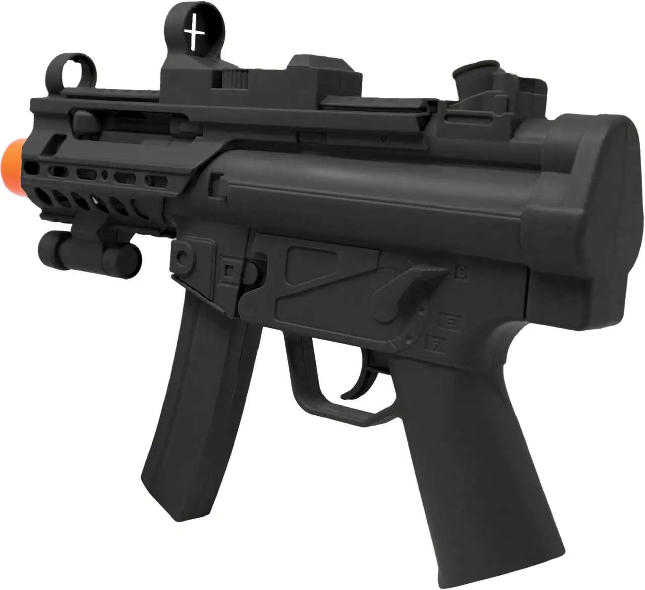Maskinpistol med lys og lyd, 30 cm