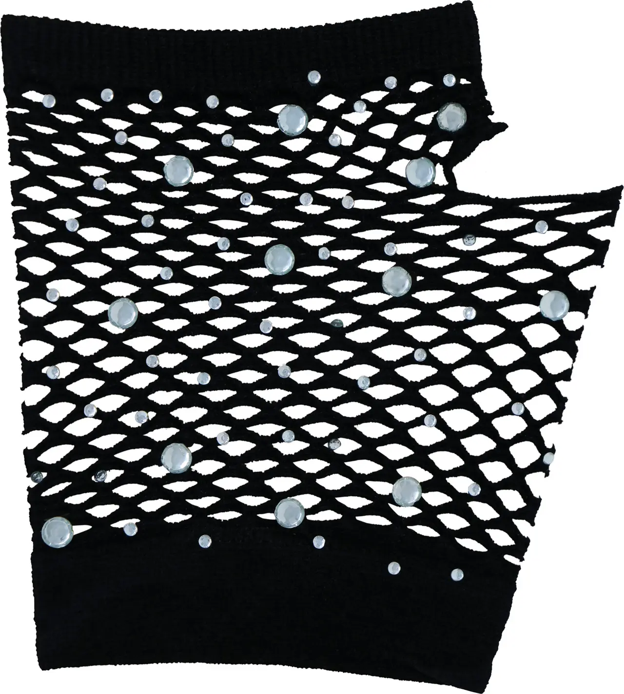 Nethandsker med rhinsten, 11 cm, sort